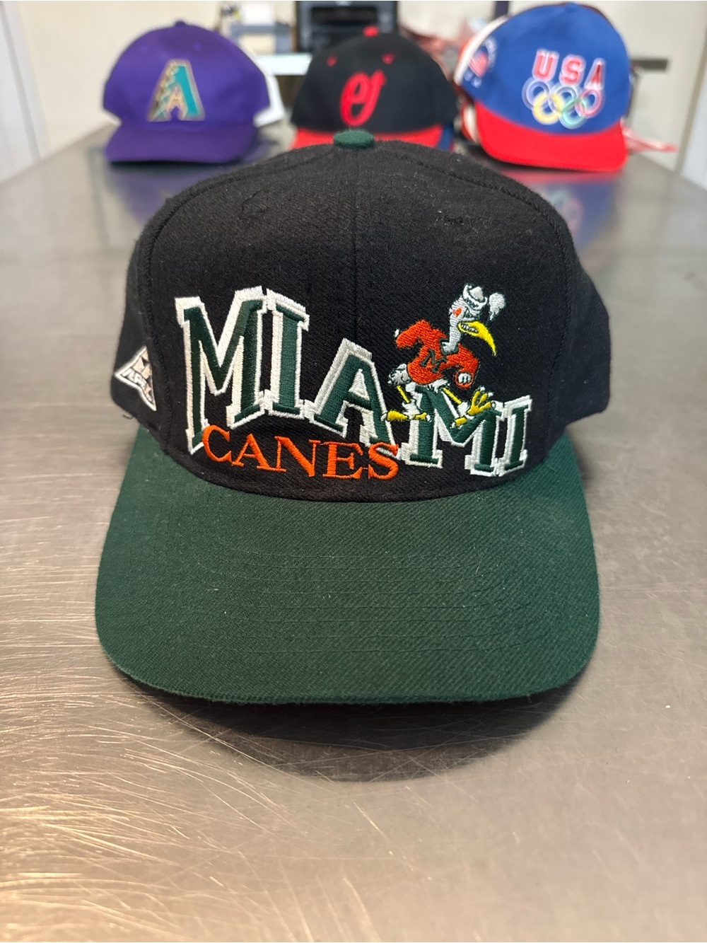 Vintage 90s University of Miami Hurricanes Apex One Snapback Hat
